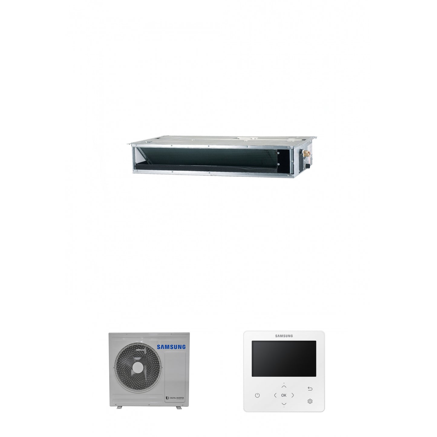 Samsung CAC 7.1kW Slim ducted high efficiency unit with colour premium wired controller