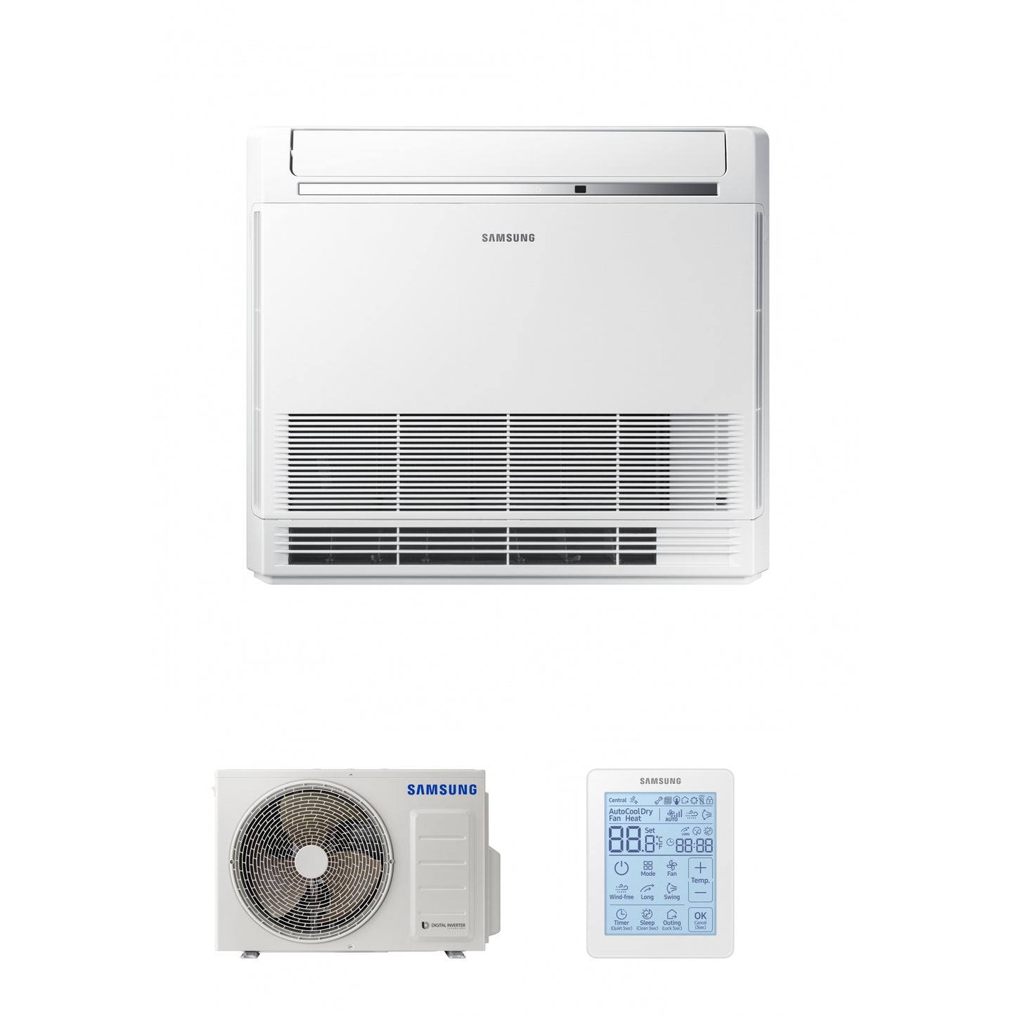Samsung CAC 3.5kW Floor standing console high efficiency with simplified wired controller
