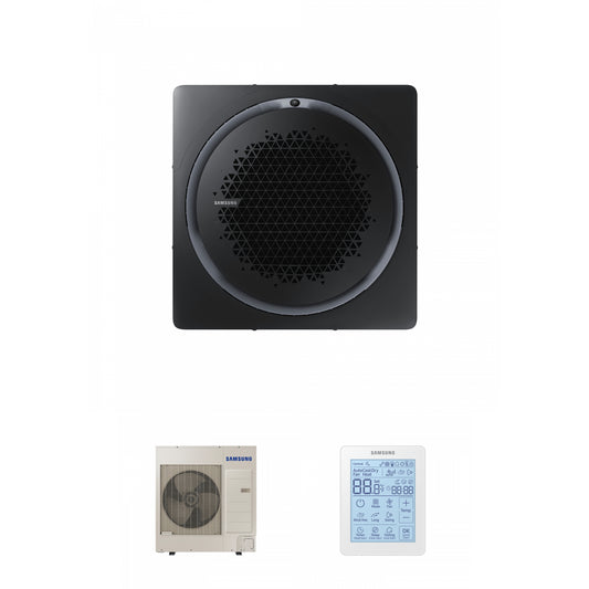 Samsung CAC 10kW 360 3ph Cassette high efficiency with black square fascia panel and simplified wired controller