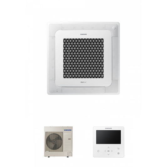 Samsung CAC 10kW 3ph 4 Way cassette WindFree with 4 way fascia panel and colour premium wired controller