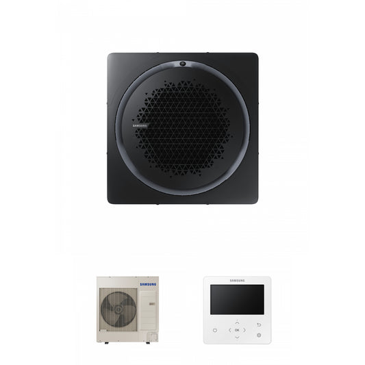 Samsung CAC 10kW 3ph 360 Cassette high efficiency with black square fascia panel and colour premium wired controller