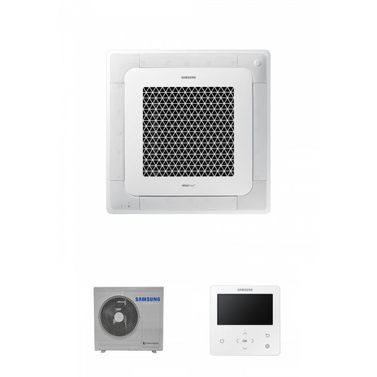 Samsung CAC 7.1kW 4 Way cassette high efficiency WindFree with 4 way fascia panel and colour premium wired controller