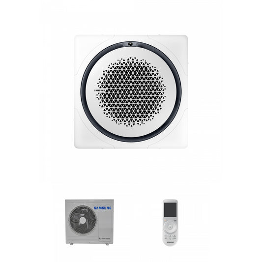 Samsung CAC 7.1kW 360 Cassette high efficiency with white square fascia panel and wireless controller